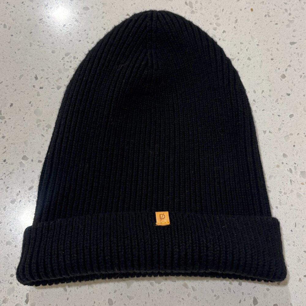 DUER DU/ER Merino Wool Ribbed Beanie Unisex Black